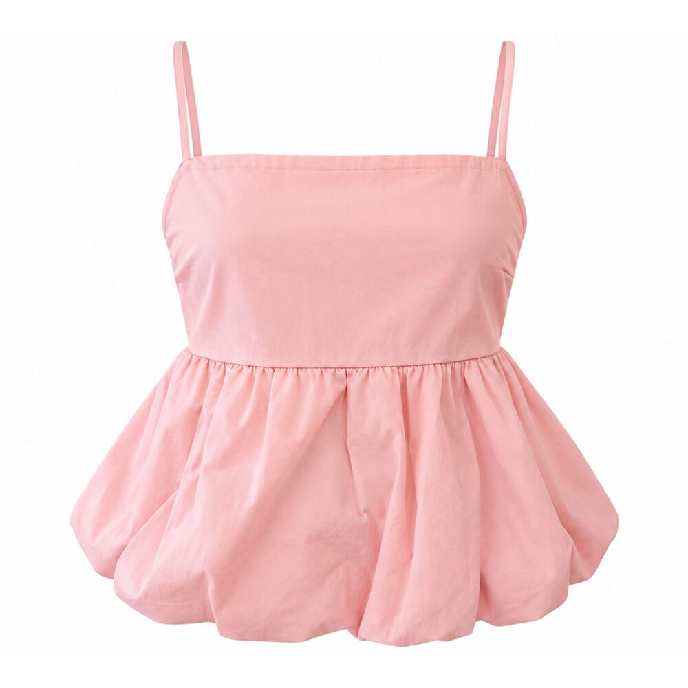 Abound Blush Pink Bubble Hem Peplum Cami Tank Top NWT